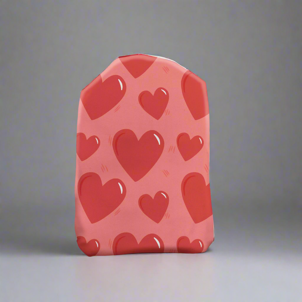 Red Hearts Stoma Bag Cover