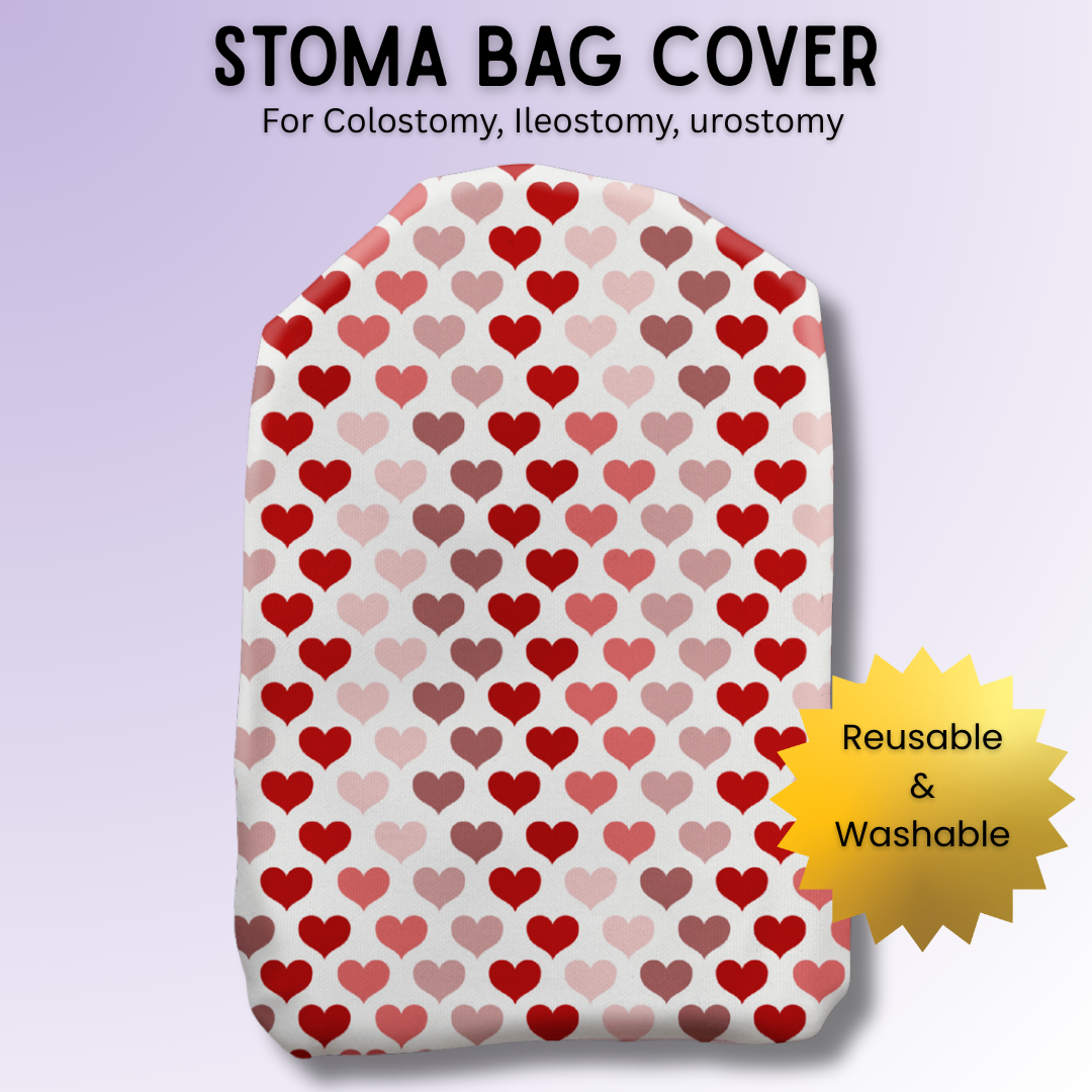 Heart Patterns Stoma Bag Cover
