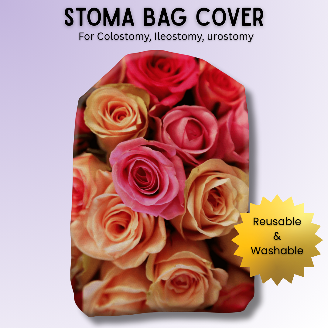 Pink Roses Stoma Bag Cover