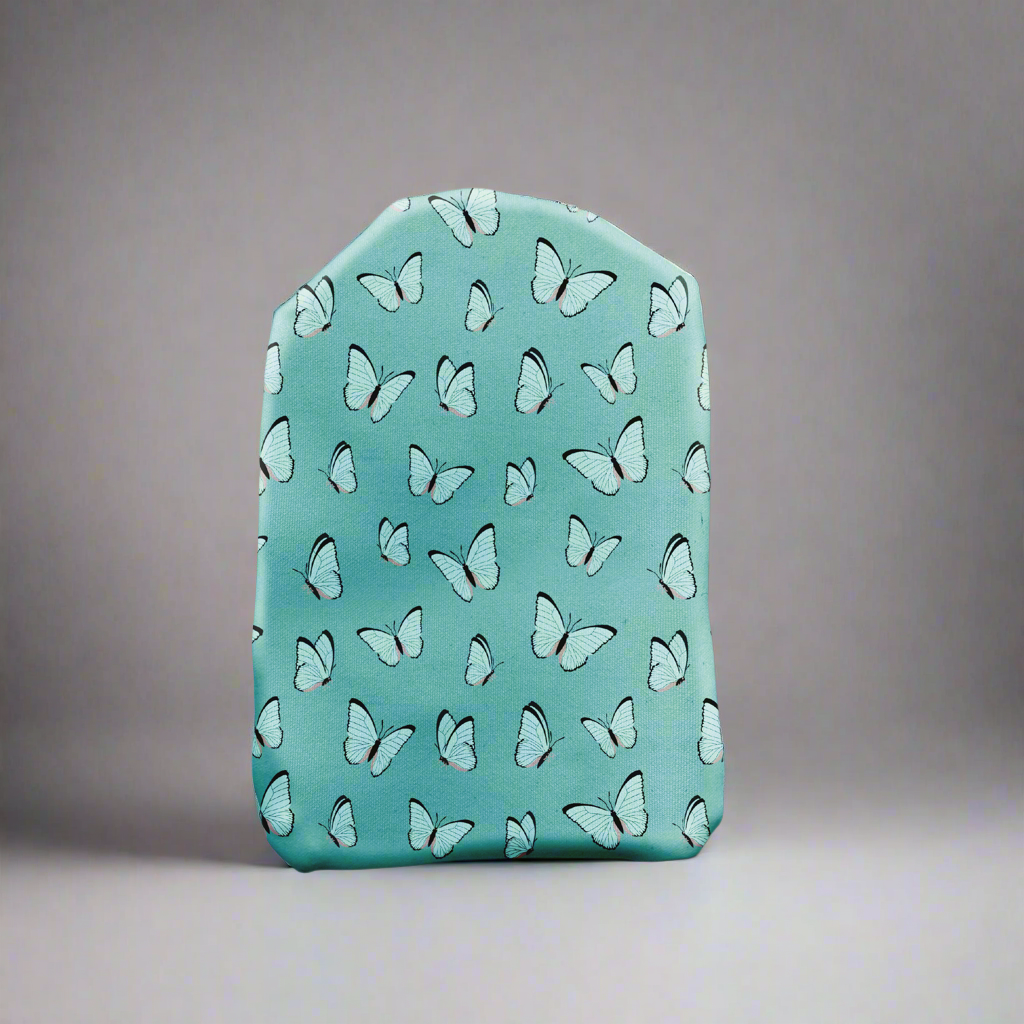 Turquoise Butterflies Stoma Bag Cover