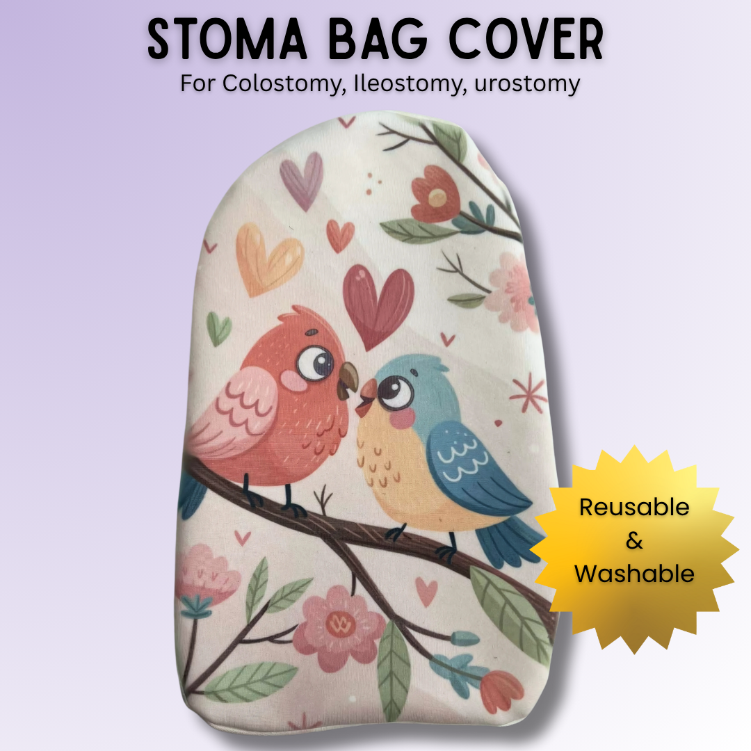 Love Birds Stoma Bag Cover