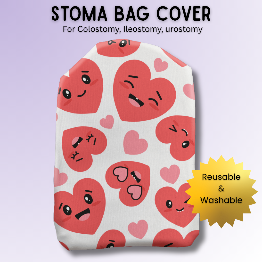 Silly Hearts Stoma Bag Cover