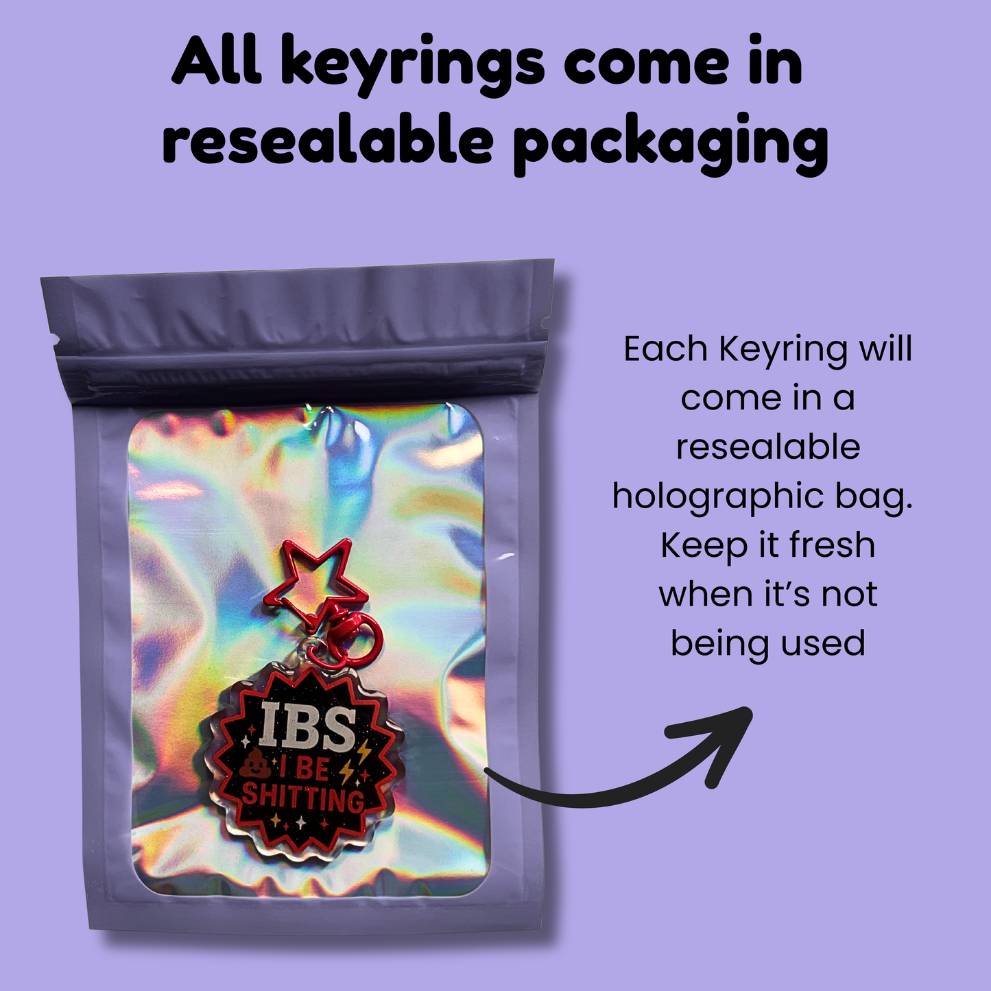 IBS “I Be Sh*tting” Funny Keyring – Red Edition