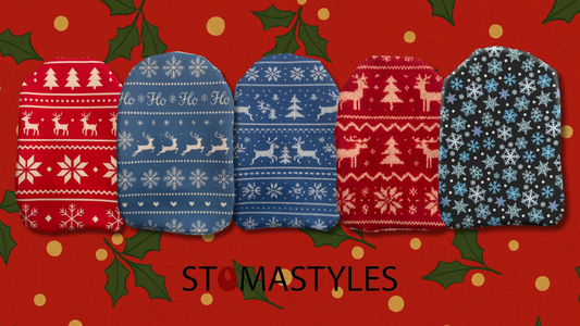 Elegant Winter Stoma Bag Covers for a Subtle Festive Look