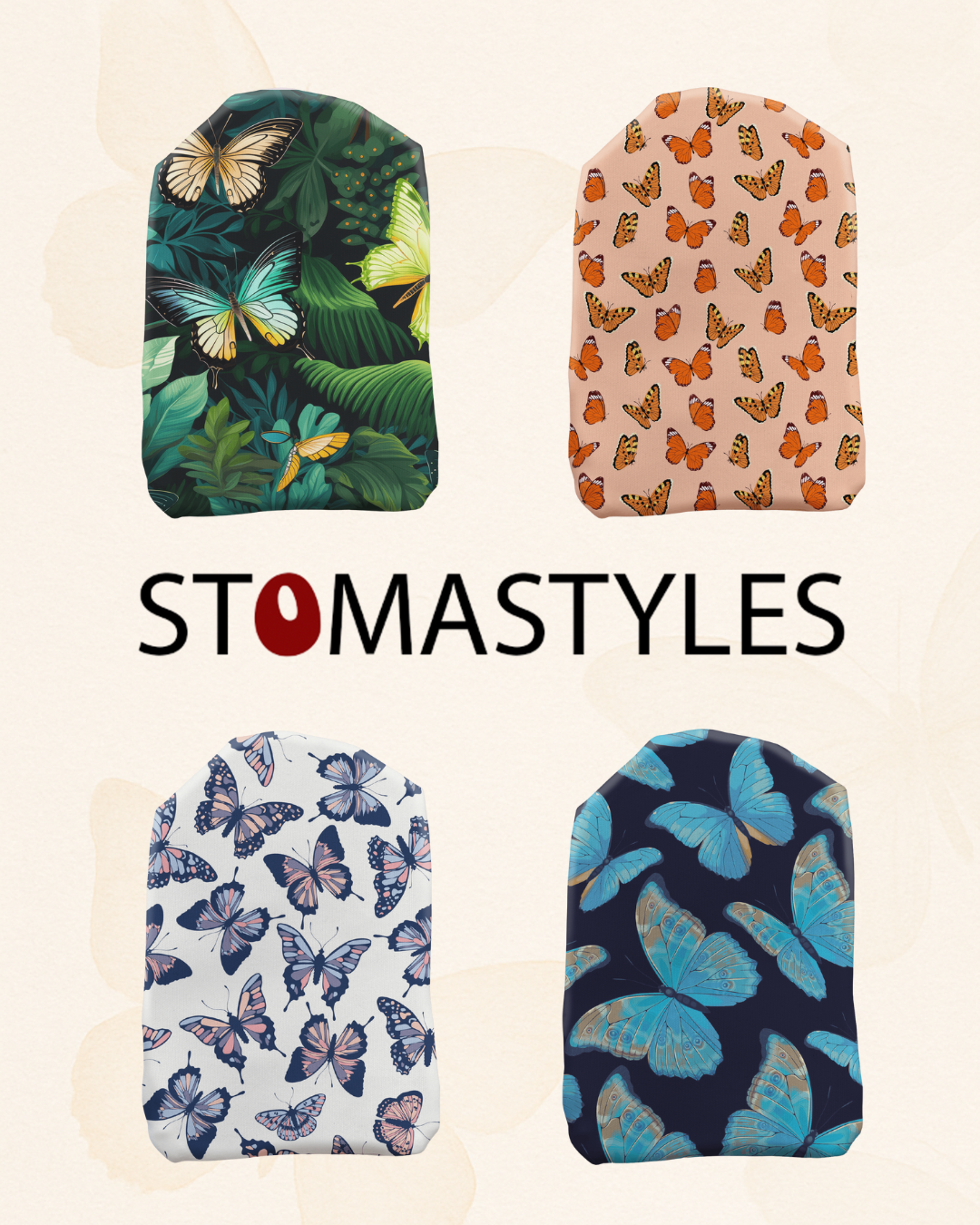 Bright & Bold Butterfly Stoma Bag Covers – Colourful Ostomy Accessories with Personality