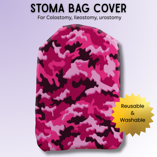 Magenta Camouflage Stoma Bag Cover