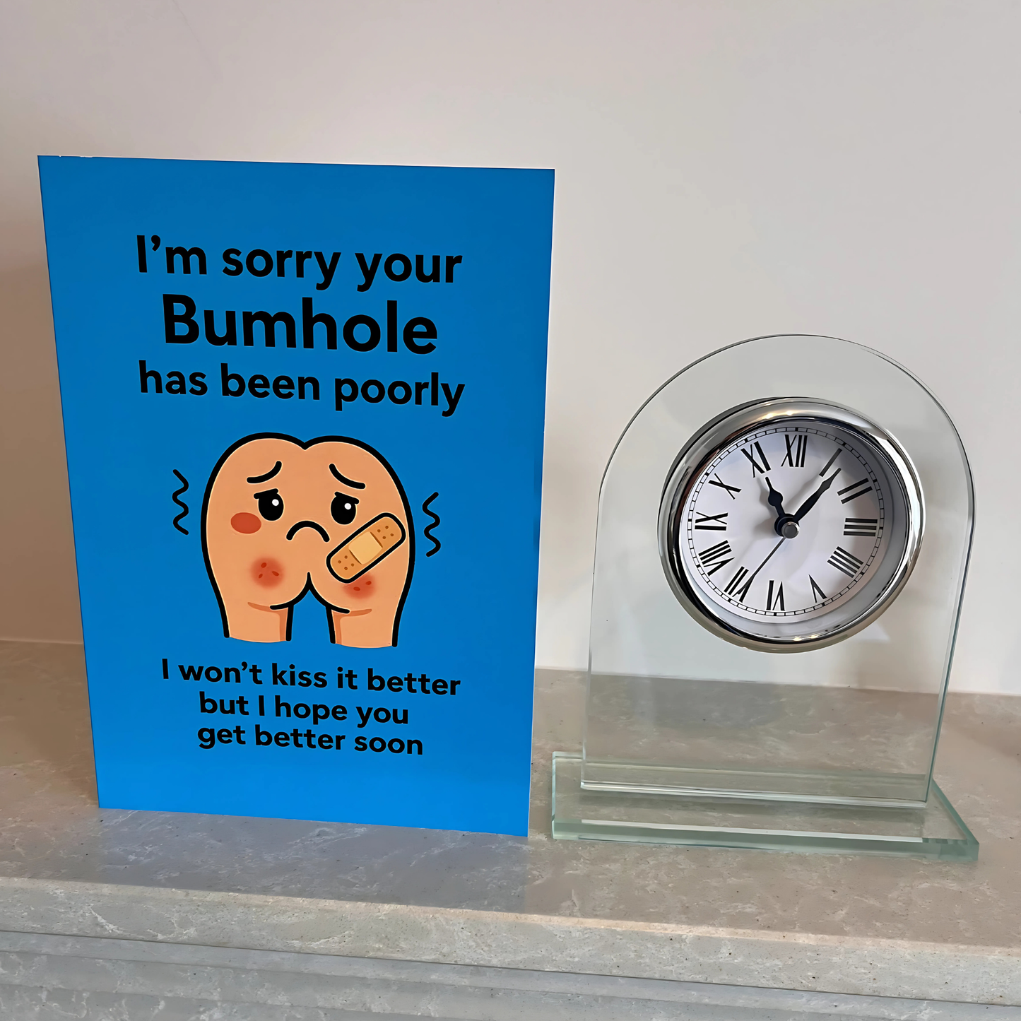 Funny Get Well Soon Card – “Sorry Your Bumhole Has Been Poorly” | Cheeky Recovery Card for Friends, Family & Colleagues