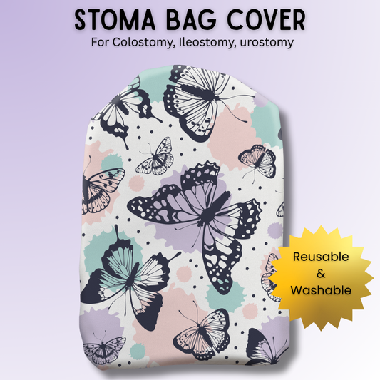 Watercolour Butterflies Stoma Bag Cover
