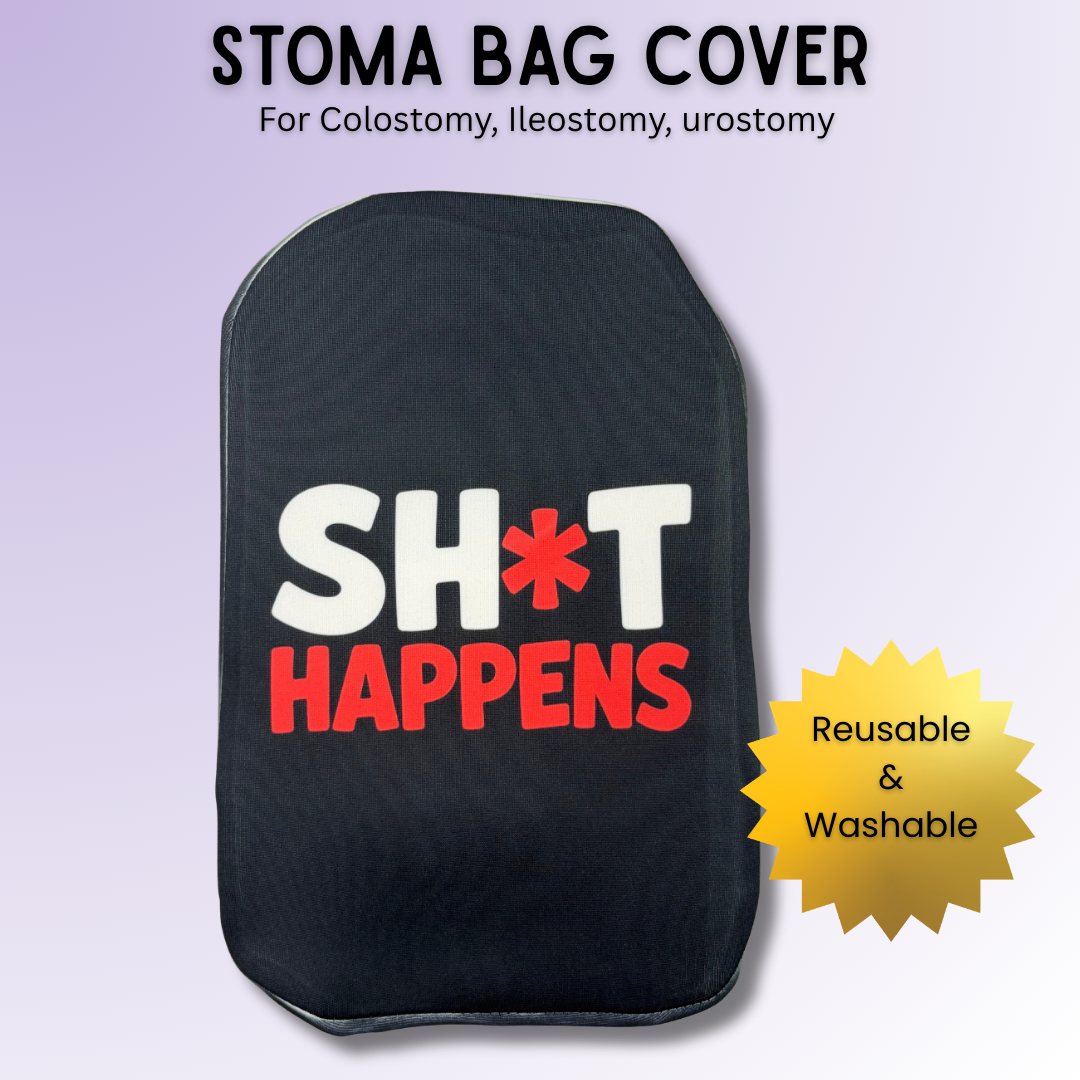Sh*t Happens - Minimal Black Stoma Bag Cover