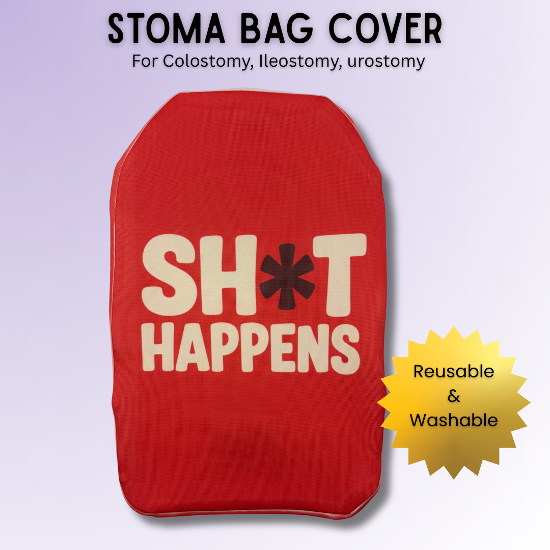 Sh*t Happens - Minimal Red Stoma Bag Cover