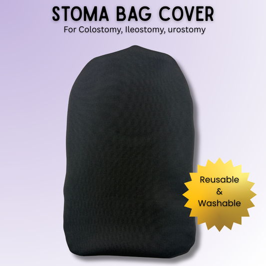 Plain Black Stoma Bag Cover