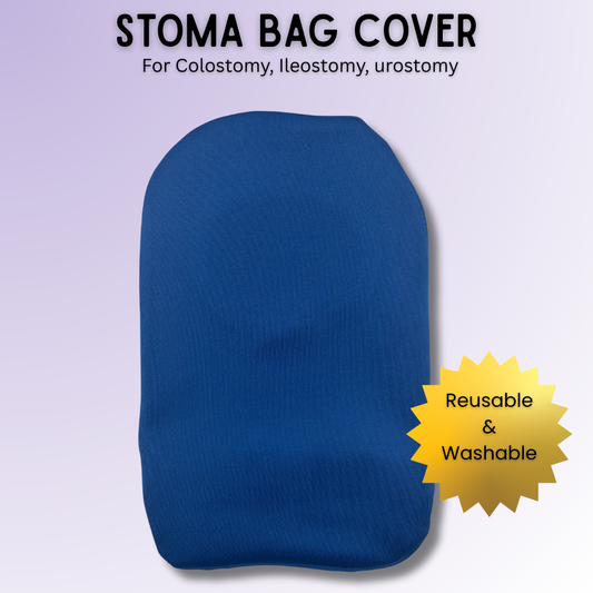 Plain Navy Blue Stoma Bag Cover