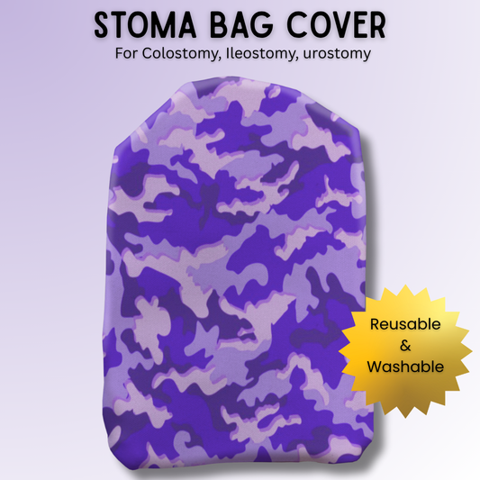 Vivid Indigo Camouflage Stoma Bag Cover