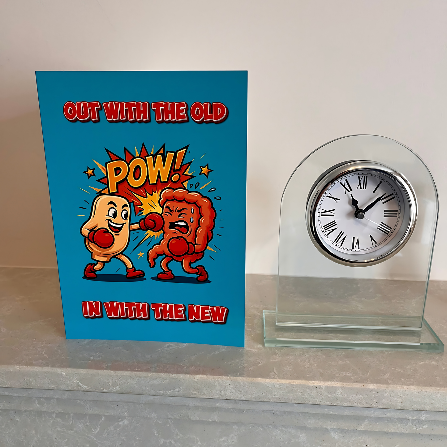 Funny Surgery Card – “Out With The Old, In With The New” | Ostomy & Colon Surgery Humour Greeting Card