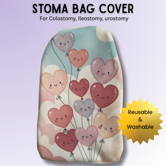 Heart Balloons Stoma Bag Cover
