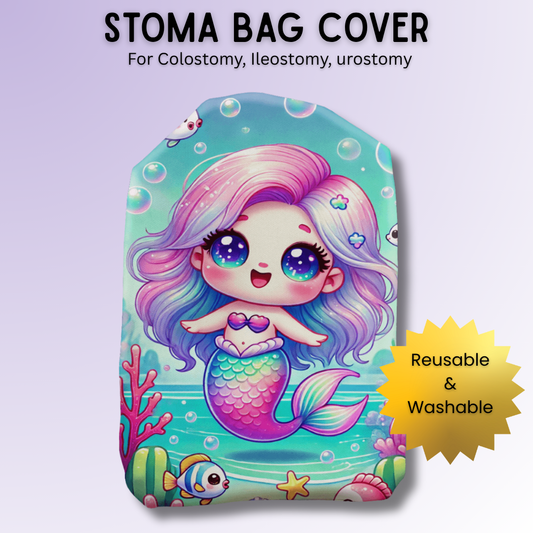 Coral The Clever Mermaid Stoma Bag Cover
