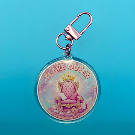Flare Queen Glitter Acrylic Keyring – Chronic Illness Self Care Keychain
