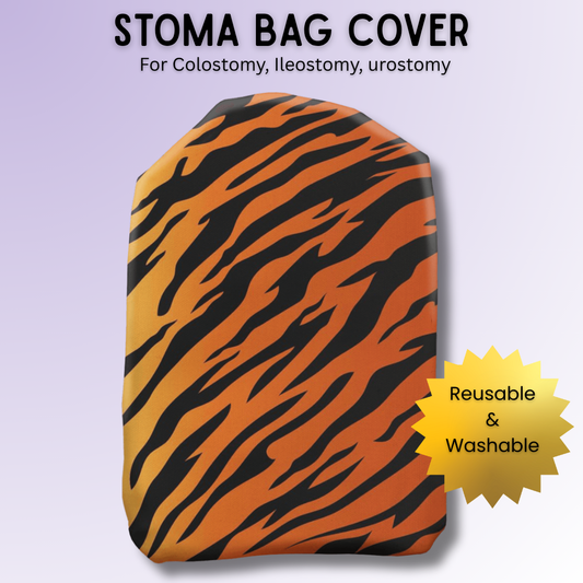 Orange Tiger Stripe Stoma Bag Cover