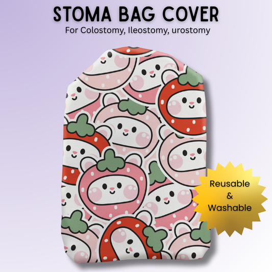 Strawberry Bunnies Stoma Bag Cover