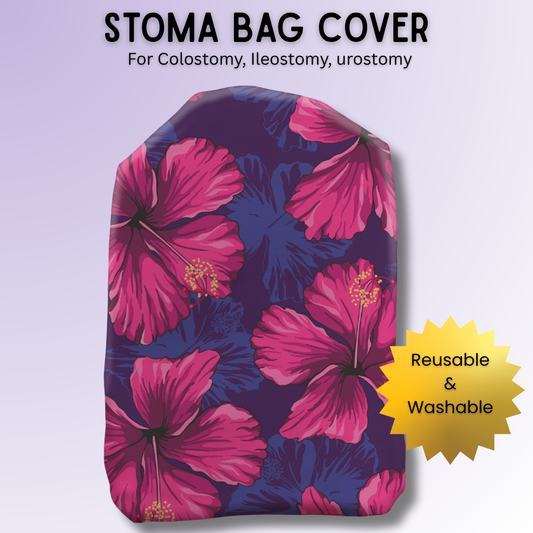 Pink Hibiscus Stoma Bag Cover