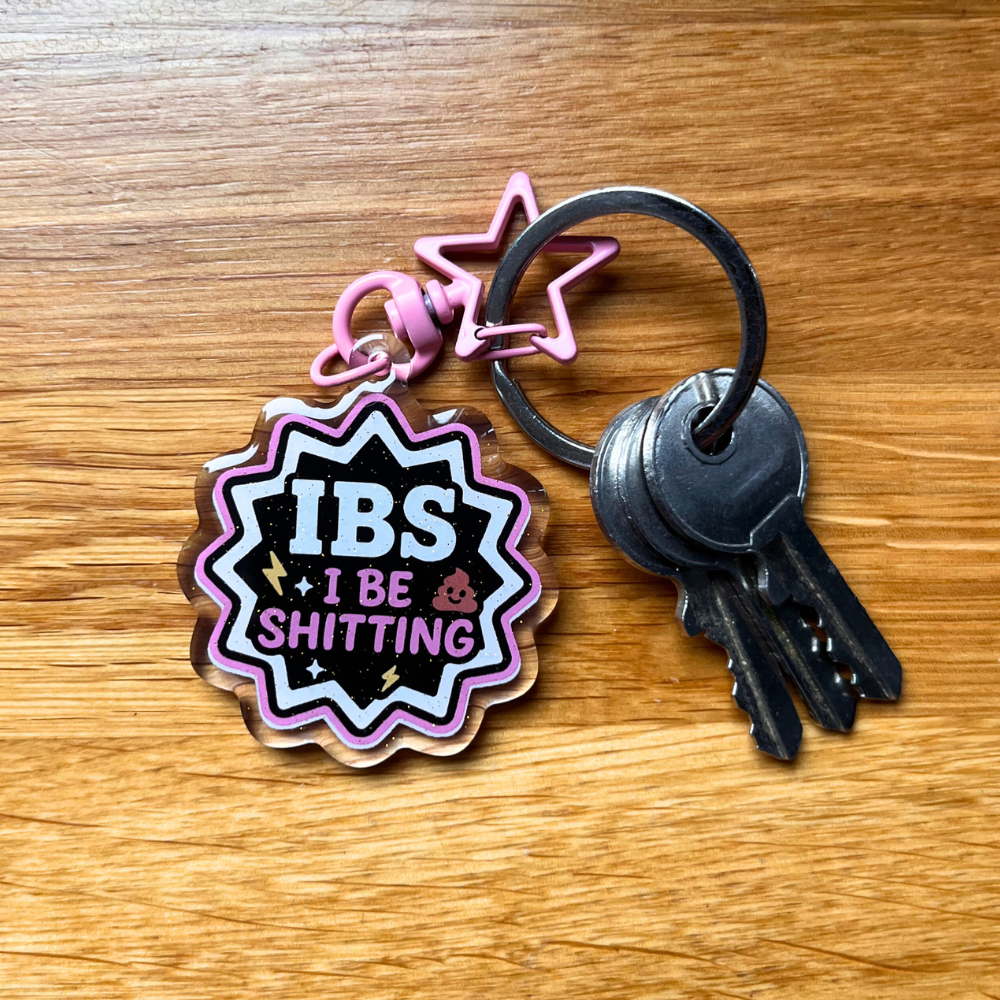 IBS “I Be Sh*tting” Funny Keyring – Pink Edition