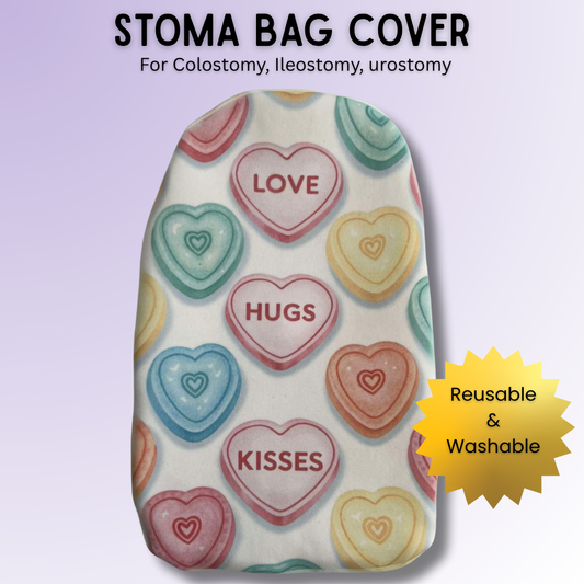 Candy Hearts Stoma Bag Cover