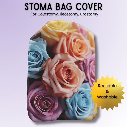 Multicoloured Roses Stoma Bag Cover