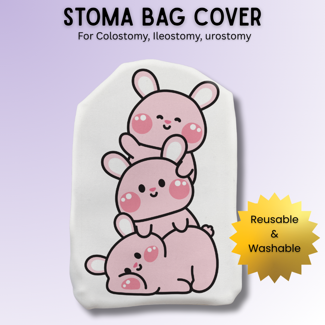 Cute Bunny Friends Stoma Bag Cover – Adorable Rabbit Ostomy Cover for ...