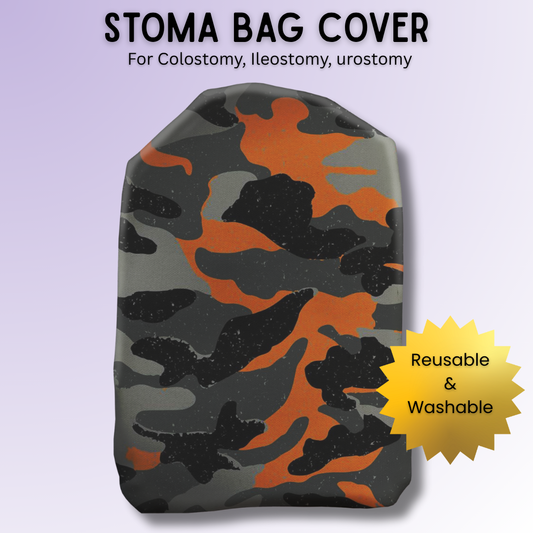 Burnt Orange Camouflage Stoma Bag Cover