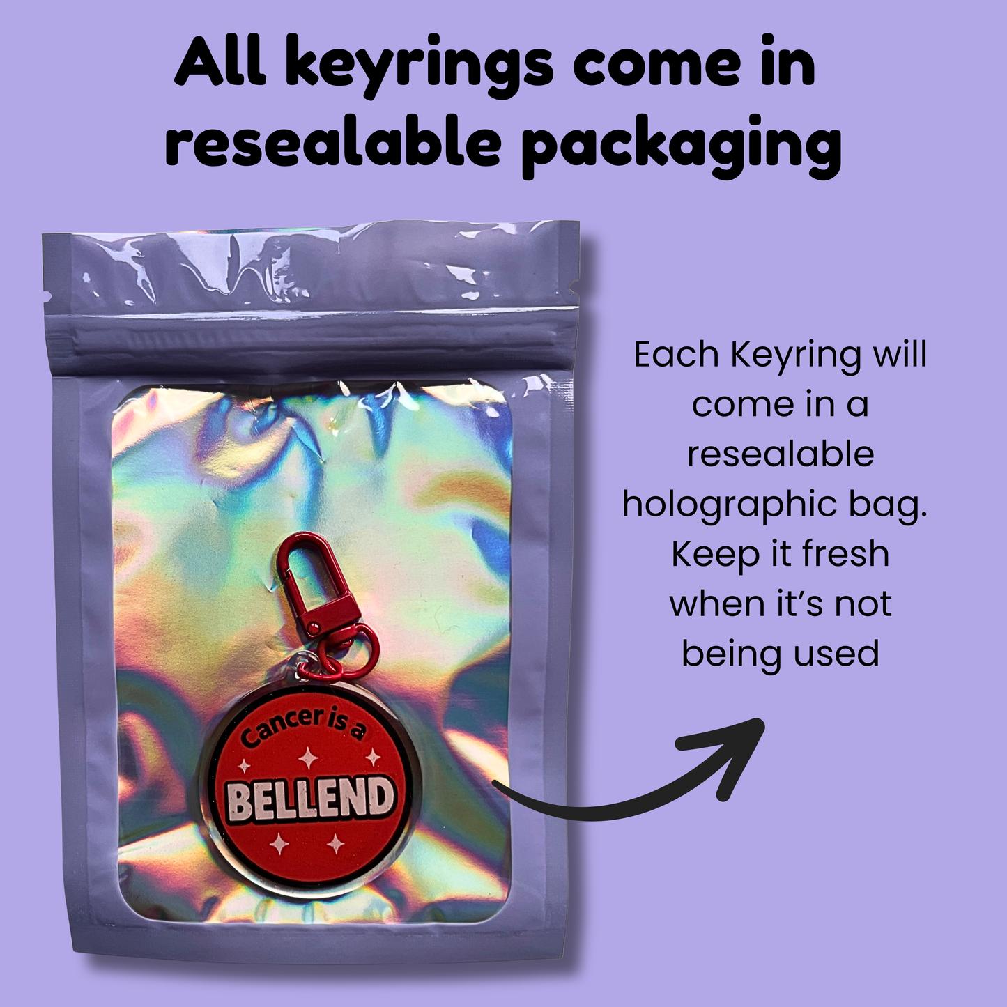 Cancer Is a B*llend Funny Keyring
