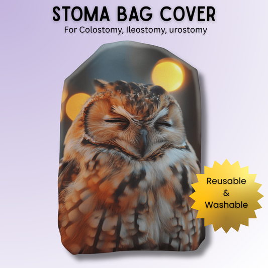 Snoozing Owl Stoma Bag Cover