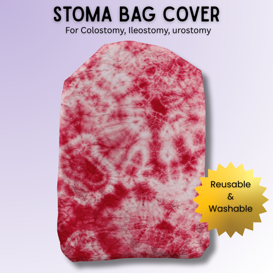 Pink Marble Tie-Dye Stoma Bag Cover