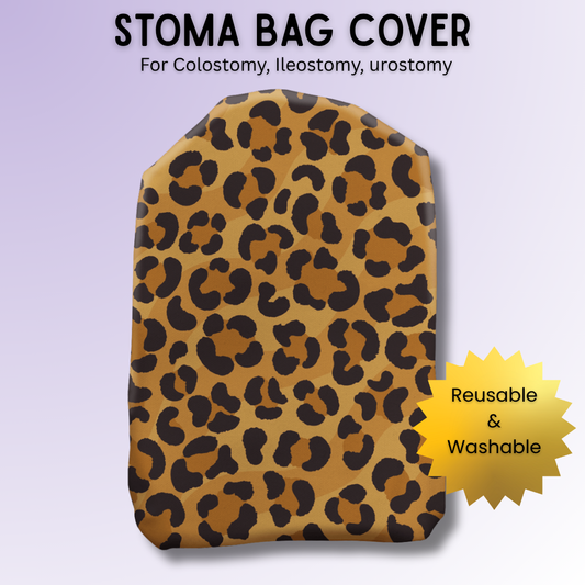 Light Brown Leopard Print Stoma Bag Cover