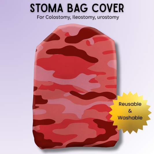 Blood Red Camouflage Stoma Bag Cover