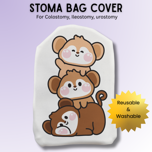 Cute Monkey Friends Stoma Bag Cover