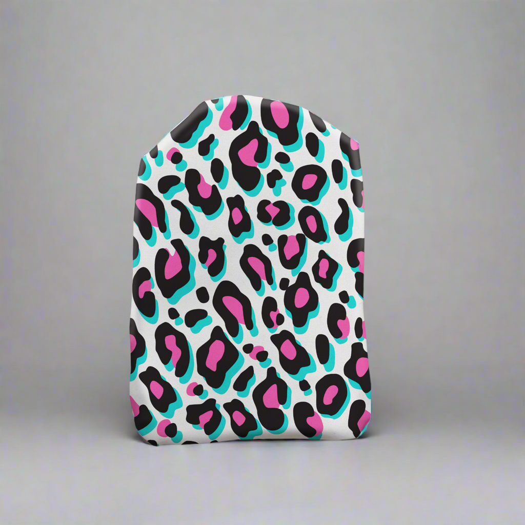 Pink & Blue Leopard Print Stoma Bag Cover