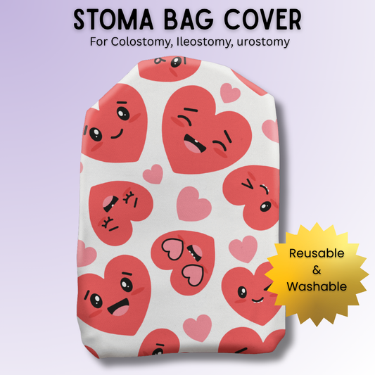 Silly Hearts Stoma Bag Cover