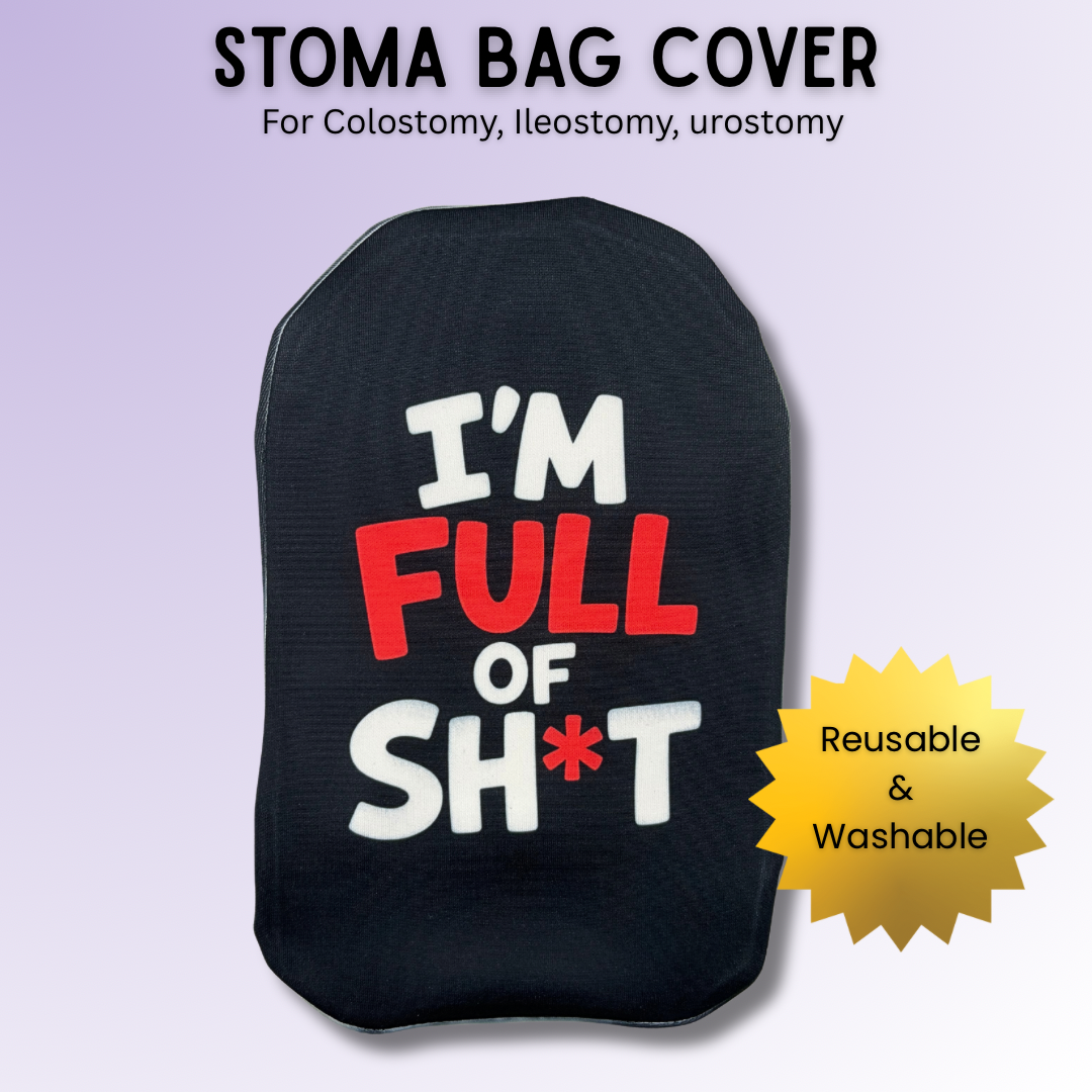 Full of Sh*t - Minimal Black Stoma Bag Cover