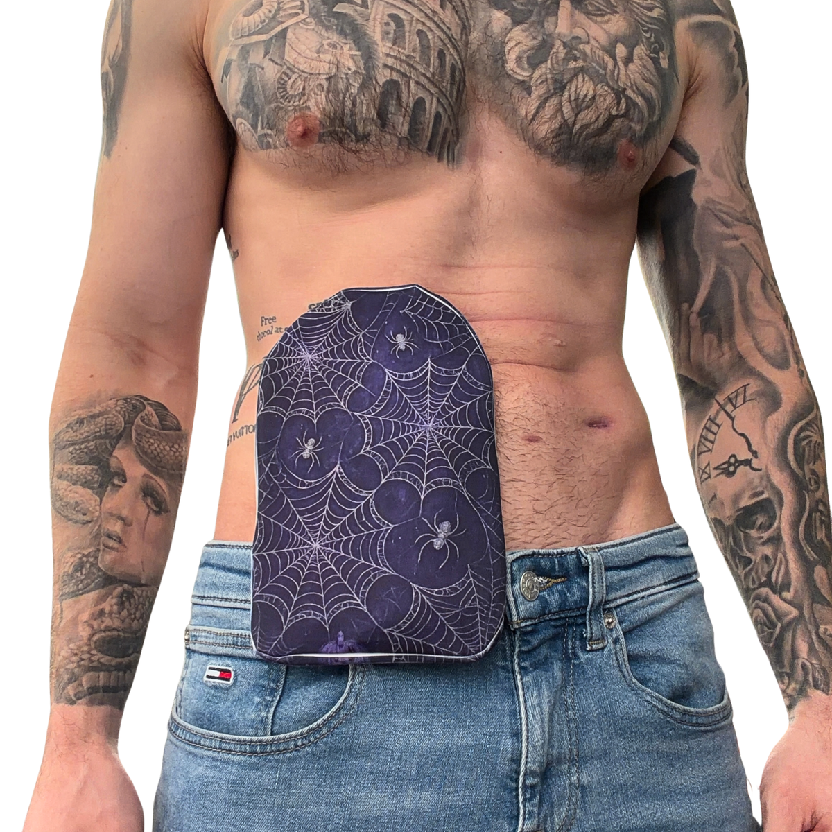 Housse de poche de stomie toile d'araignée violette