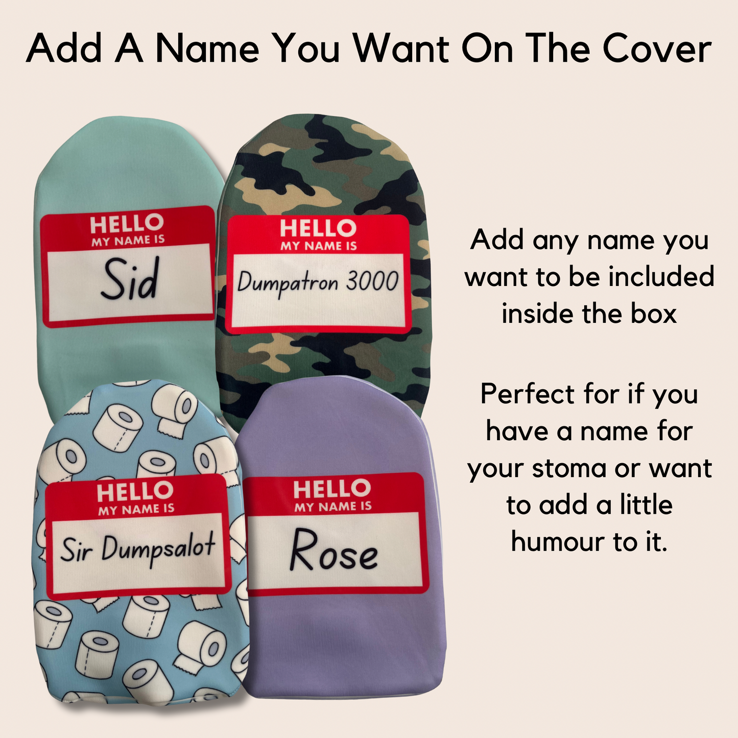 Customisable Name Stoma Bag Cover